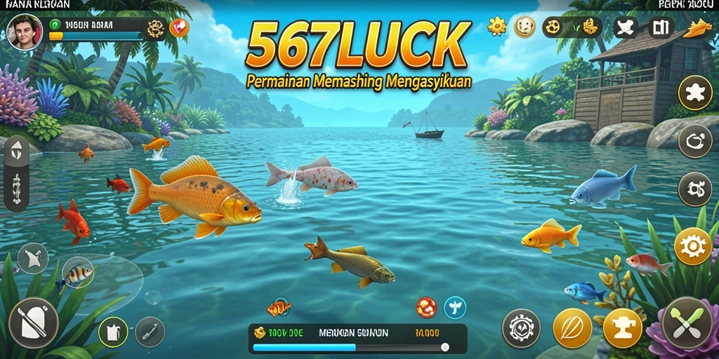 Tampilan gameplay 567LUCK dengan suasana memancing yang menenangkan.