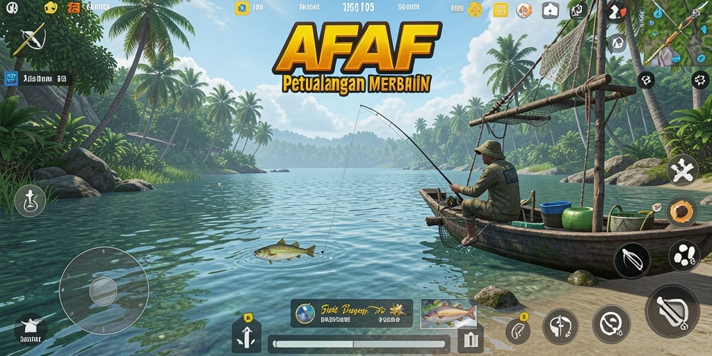 Gameplay AFAF yang menarik saat memancing di lautan.