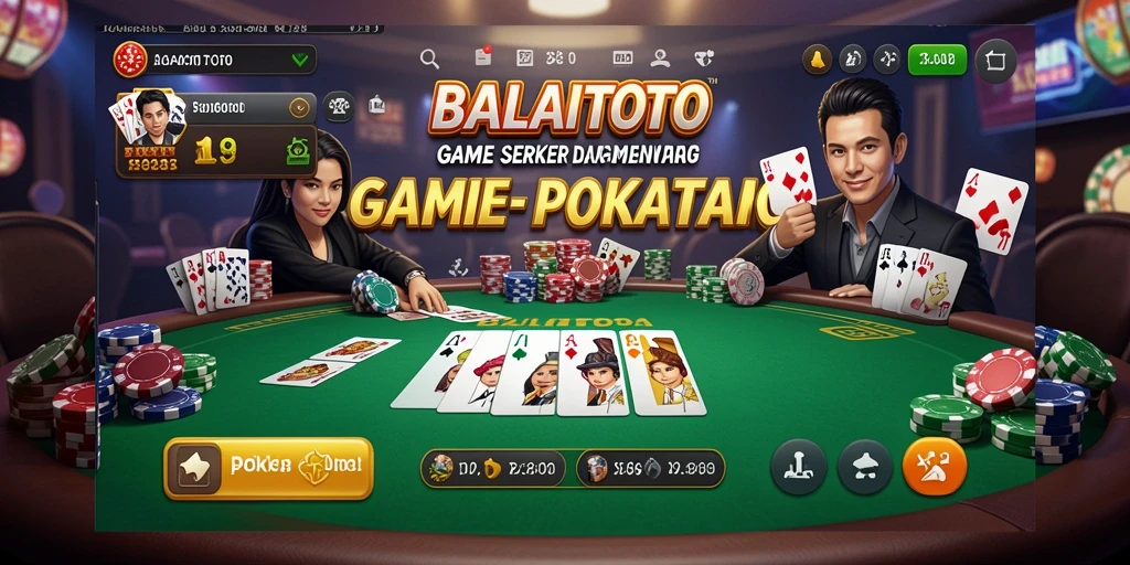 Tampilan gameplay poker BALAITOTO yang menegangkan dan seru.