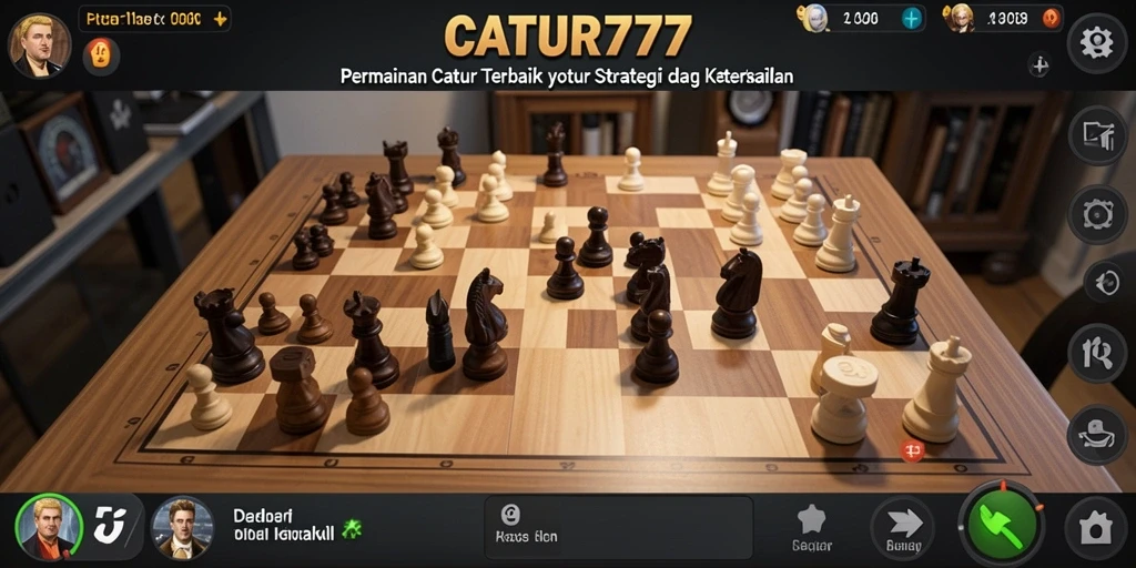 Tampilan gameplay yang mendebarkan dalam permainan catur CATUR777.