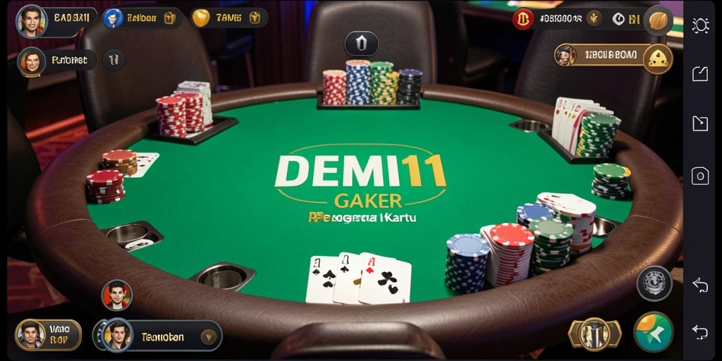 Tangkapan layar gameplay <strong>DEMI11</strong> menampilkan aksi seru dalam permainan Poker.