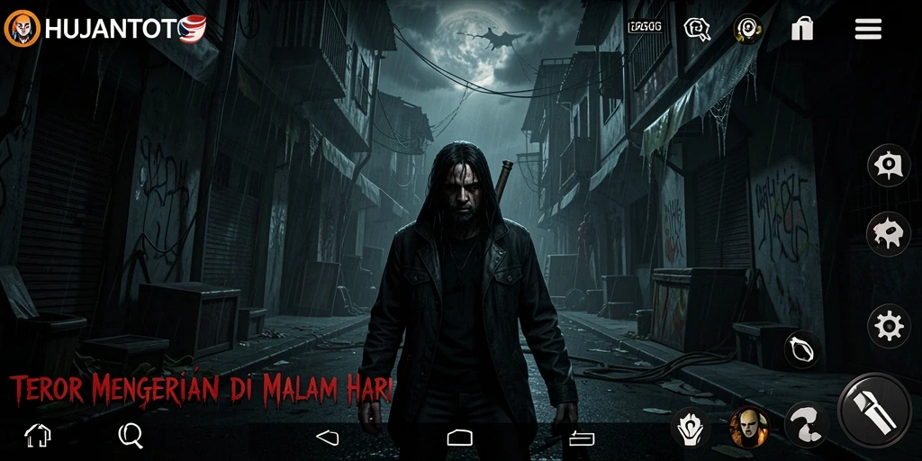 Screenshot menampilkan momen mencekam dalam gameplay HUJANTOTO.