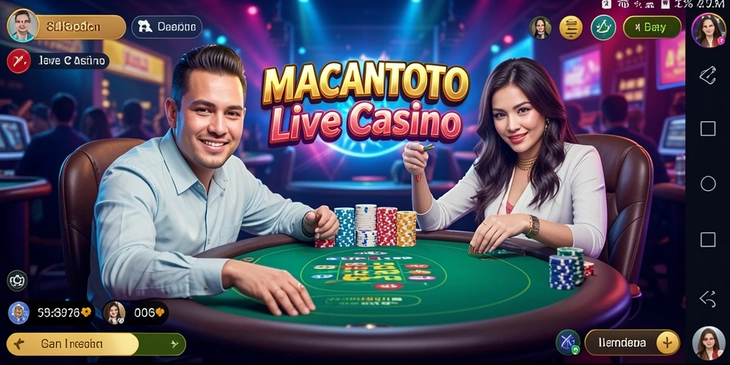 Screenshot gameplay Live Casino yang menampilkan interaksi dealer dengan pemain secara langsung.
