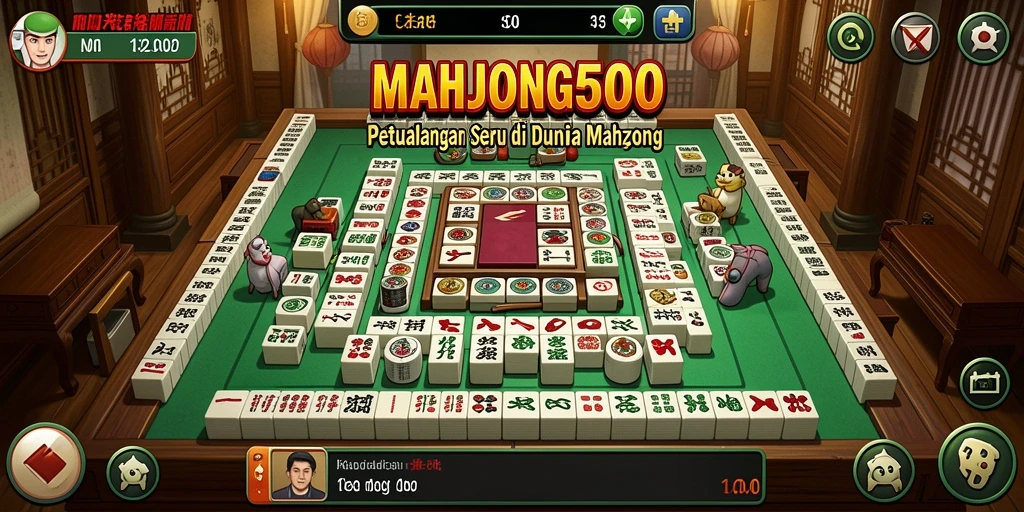 Tampilan gameplay menyenangkan dari MAHJONG500 yang penuh dengan tantangan.