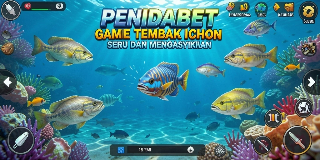 Tampilan gameplay seru dalam PENIDABET saat menangkap ikan.